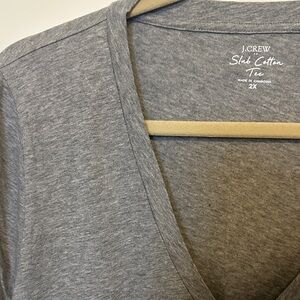 J. Crew Gray Cotton Slub Tee
